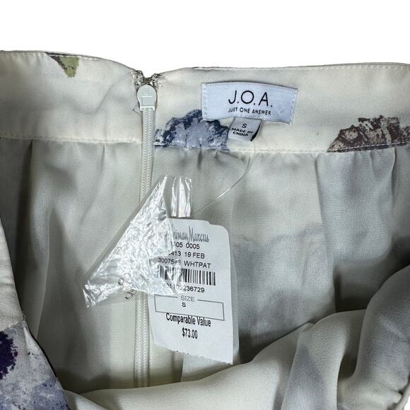 JOA Just One Answer White Lavender Purple Floral Faux Wrap Hi-Low Skirt Small - Picture 5 of 9